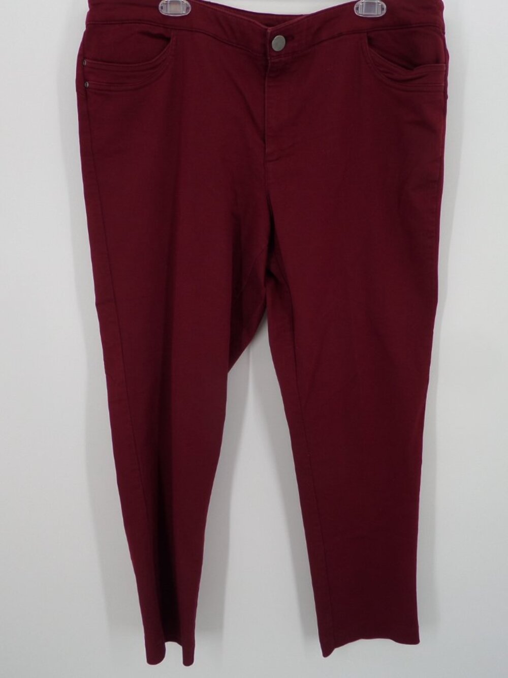 CJ Banks  Women's Fall Straight Leg Cranberry Color Pants Size 18W EUC